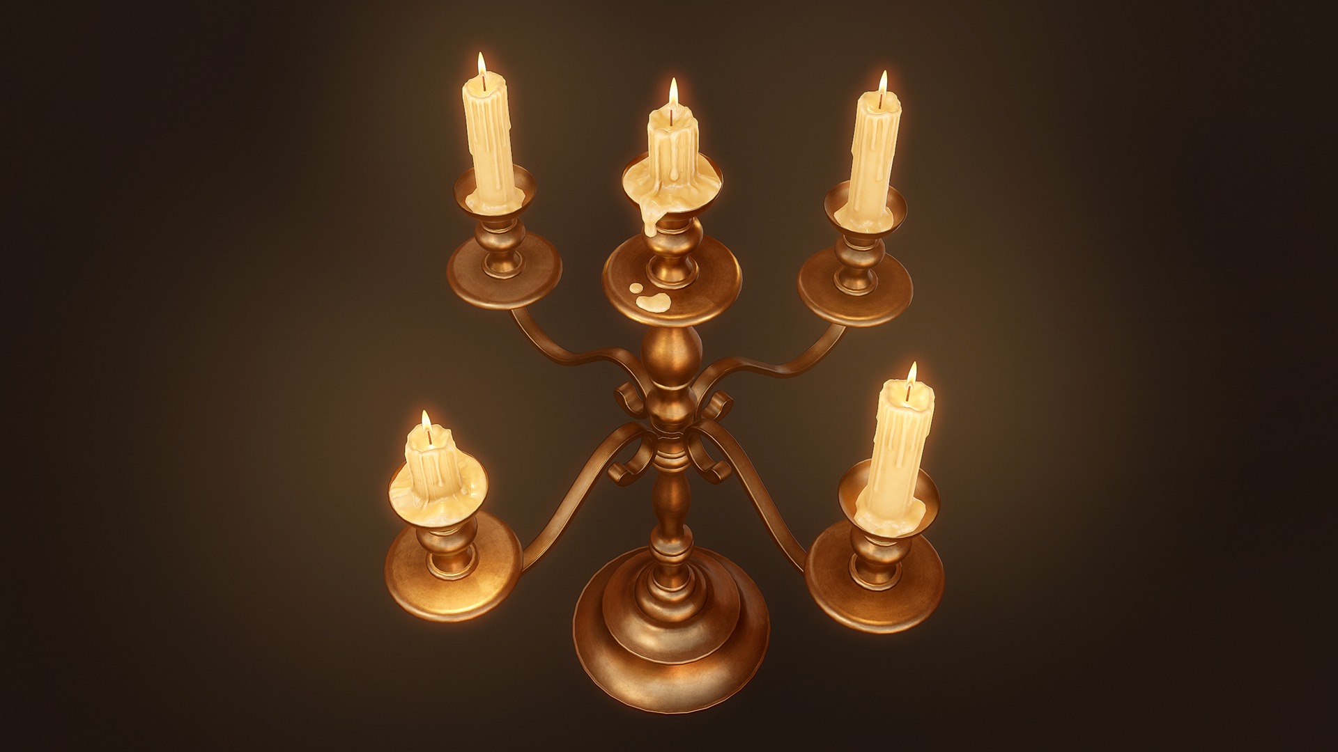Candlesticks and Chandeliers - PBR Game Ready Low-poly 3D model_13