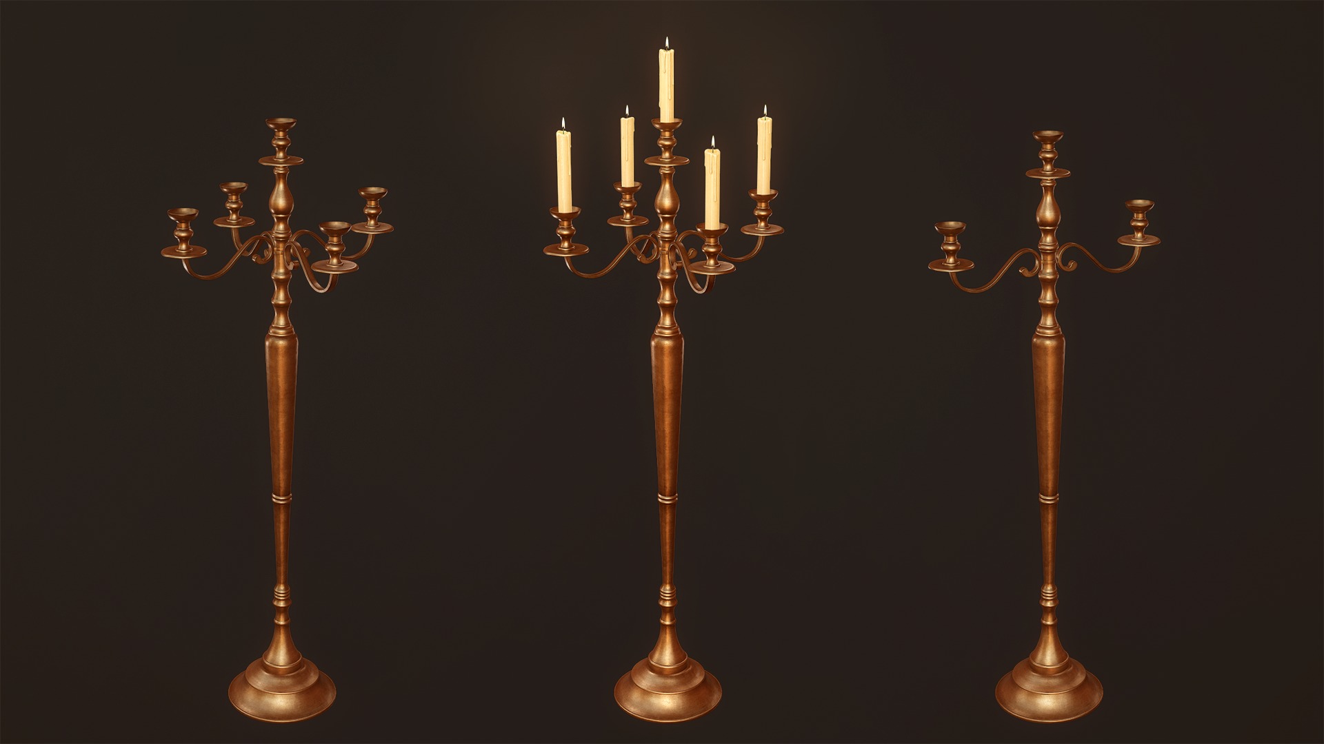 Candlesticks and Chandeliers - PBR Game Ready Low-poly 3D model_6