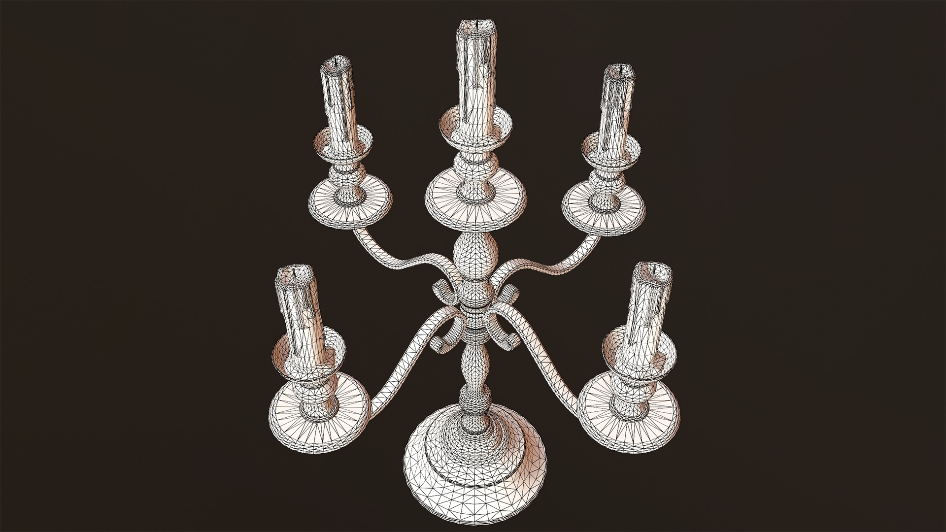 Candlesticks and Chandeliers - PBR Game Ready Low-poly 3D model_16