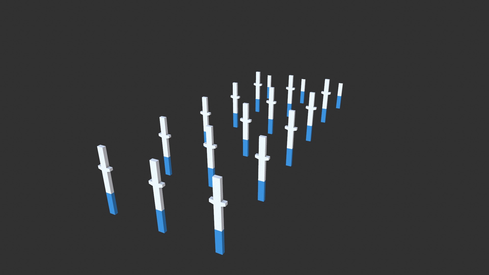 Concrete Pillars Set Low-poly 3D model_4