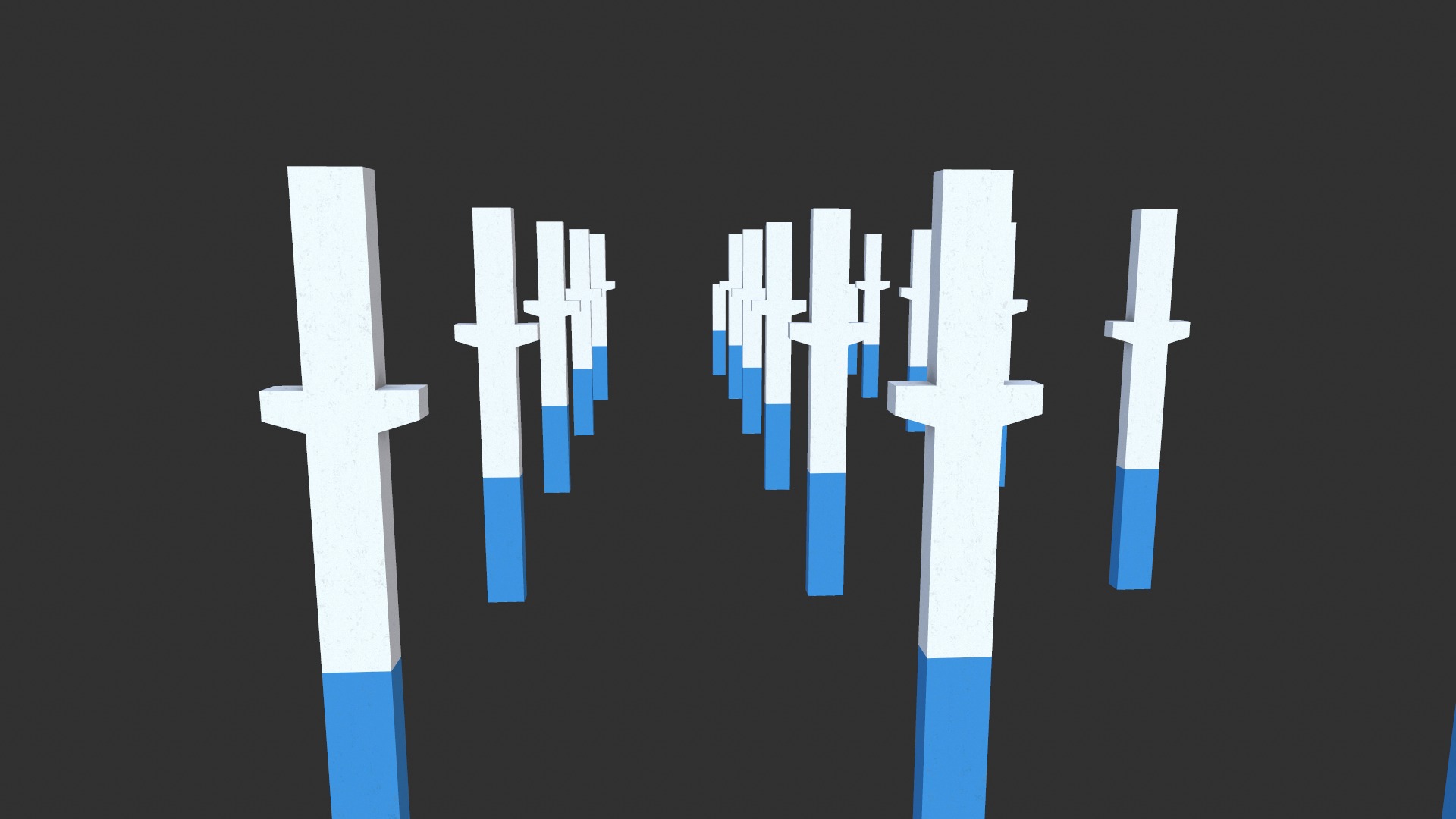 Concrete Pillars Set Low-poly 3D model_2