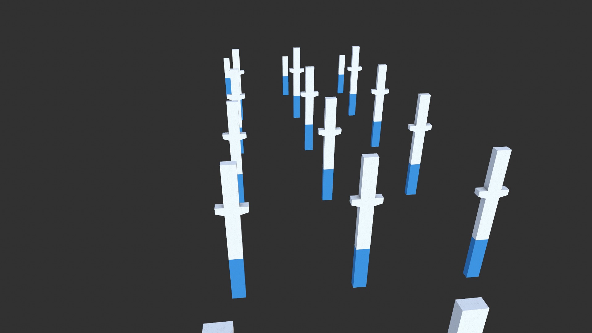 Concrete Pillars Set Low-poly 3D model_6