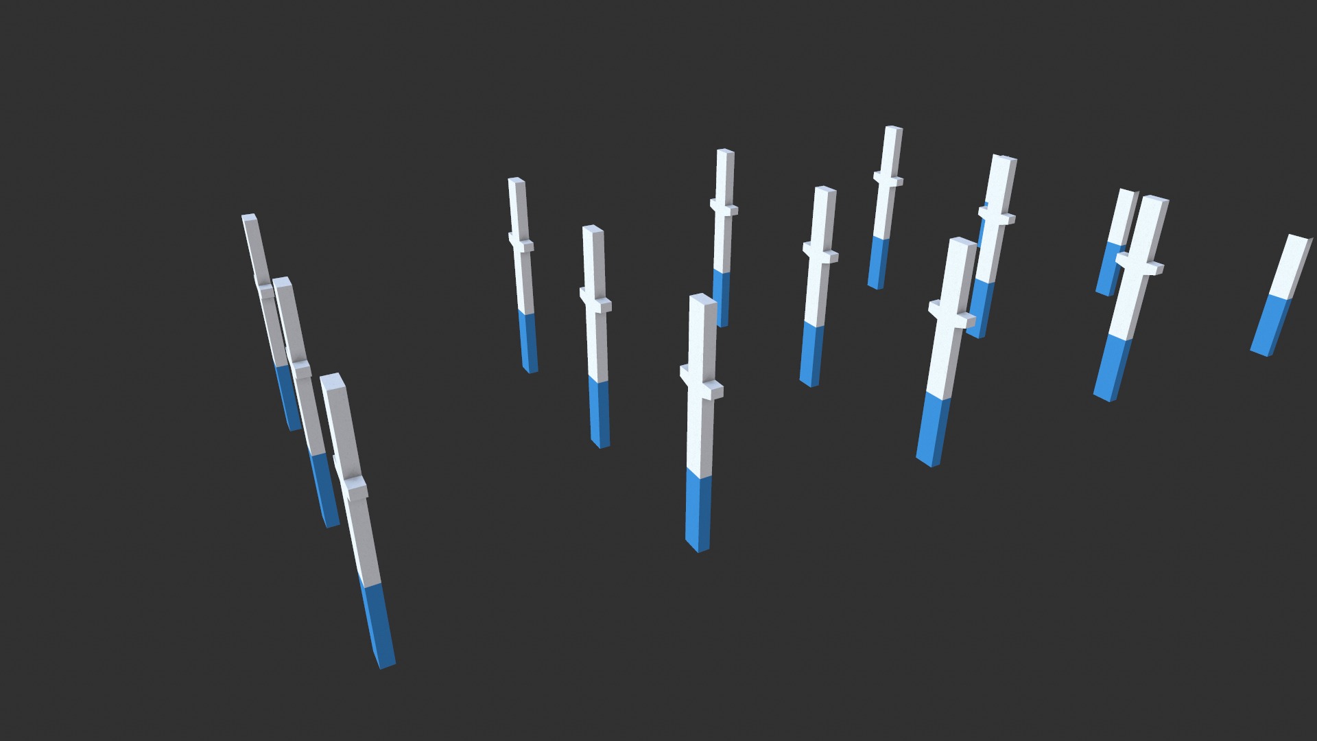 Concrete Pillars Set Low-poly 3D model_5