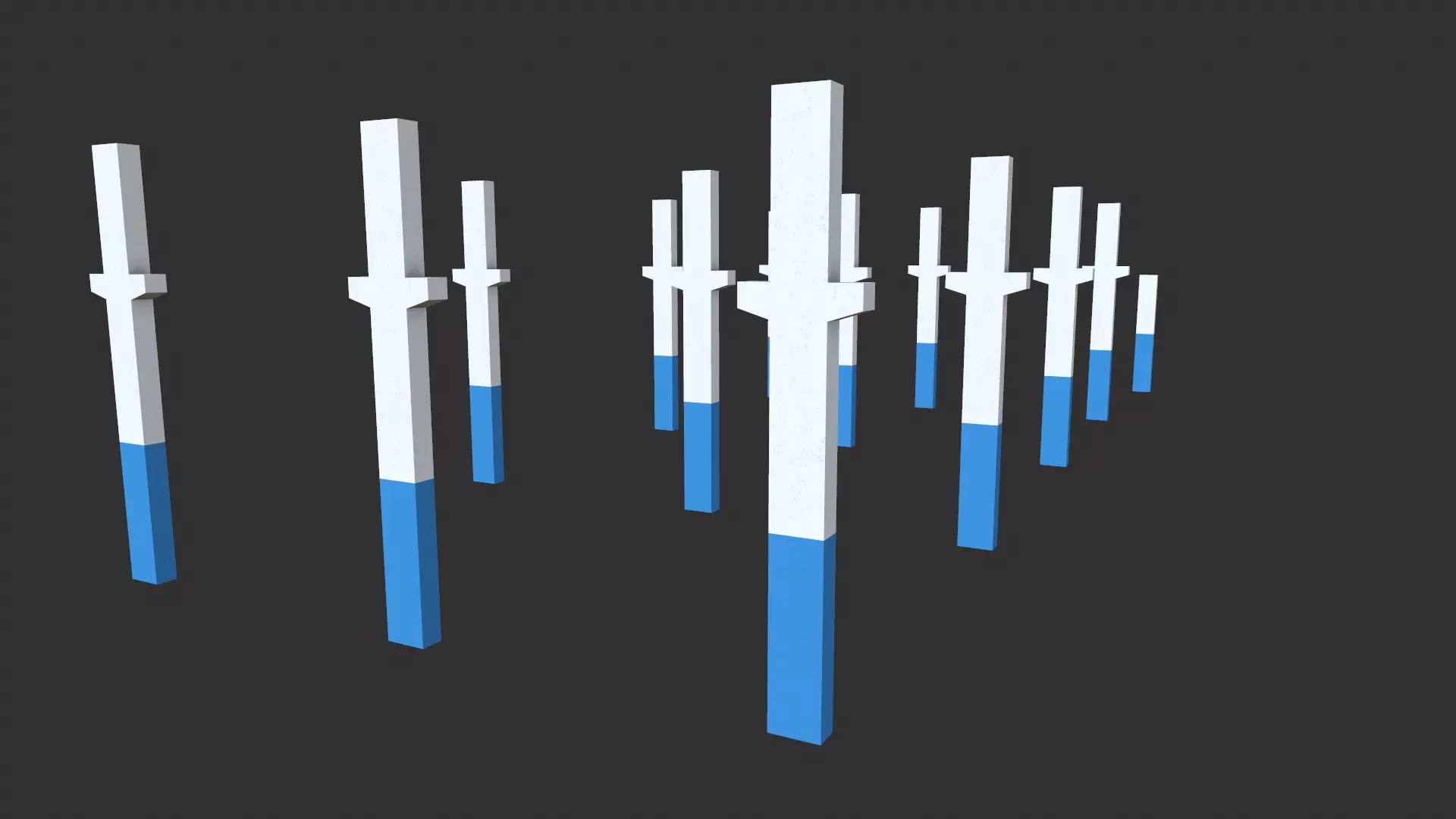 Concrete Pillars Set Low-poly 3D model_0