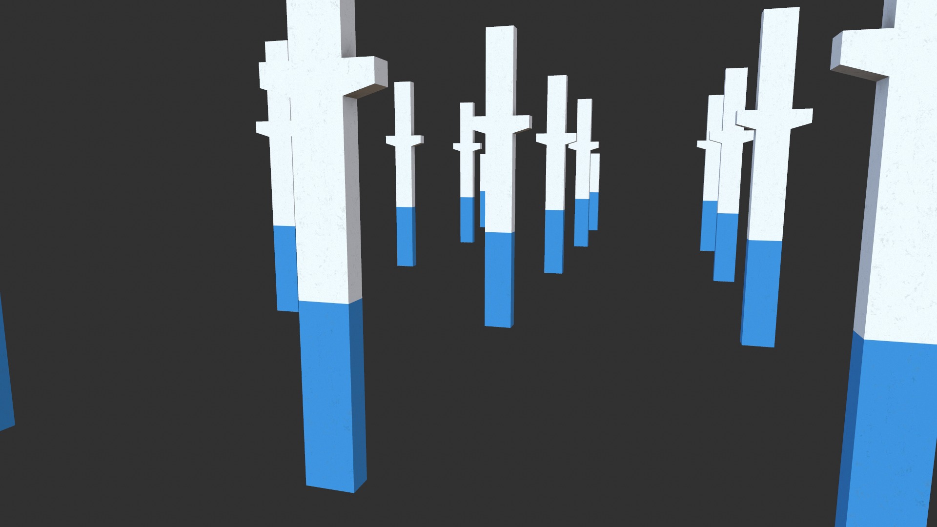 Concrete Pillars Set Low-poly 3D model_3