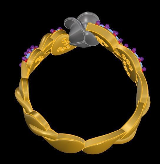 Diamond Rose Ring RG04 3D print model_5