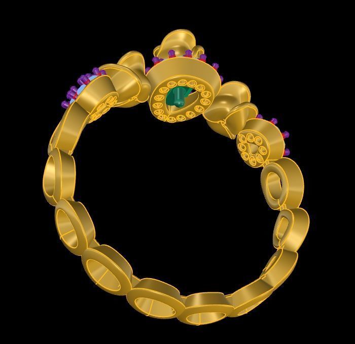 Diamond Rose Ring RG05 3D print model_6