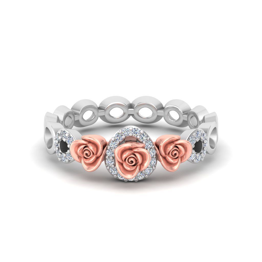Diamond Rose Ring RG05 3D print model_1