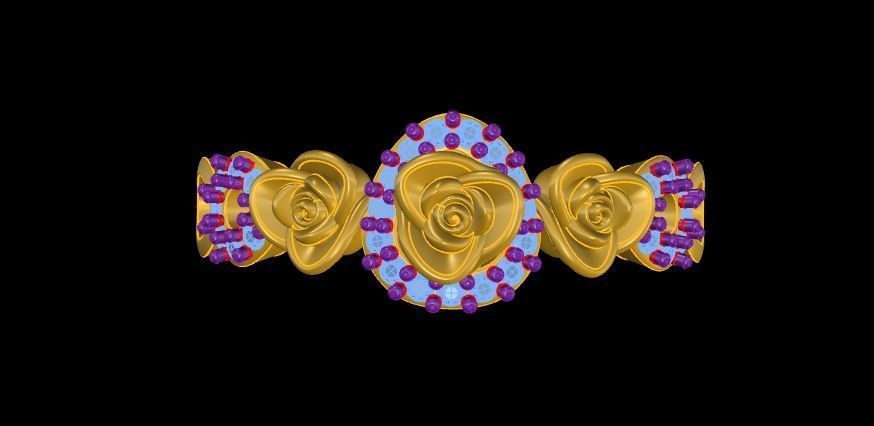 Diamond Rose Ring RG05 3D print model_5