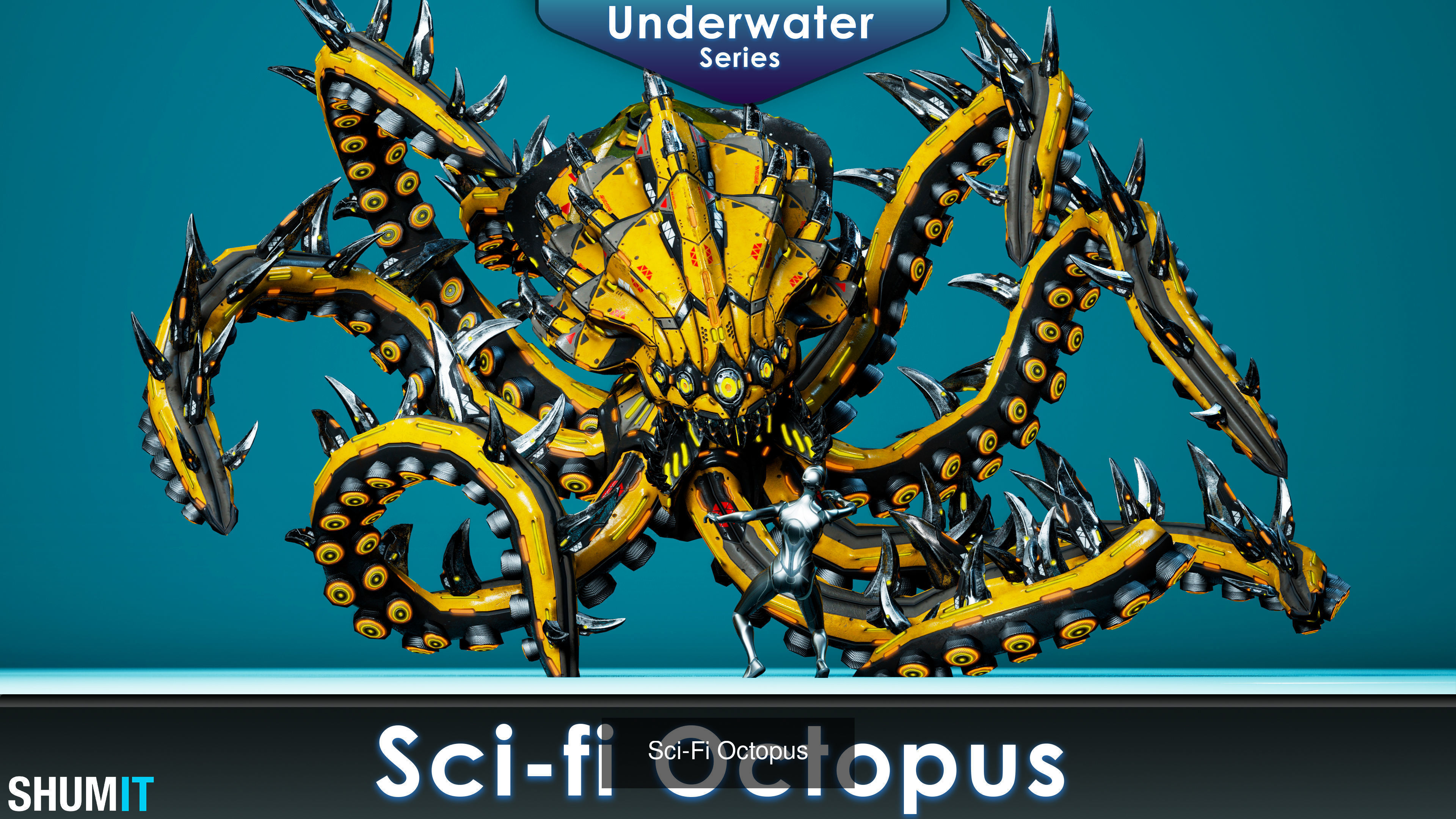 Sci-Fi Underwater monsters pack 3D Model Collection_11