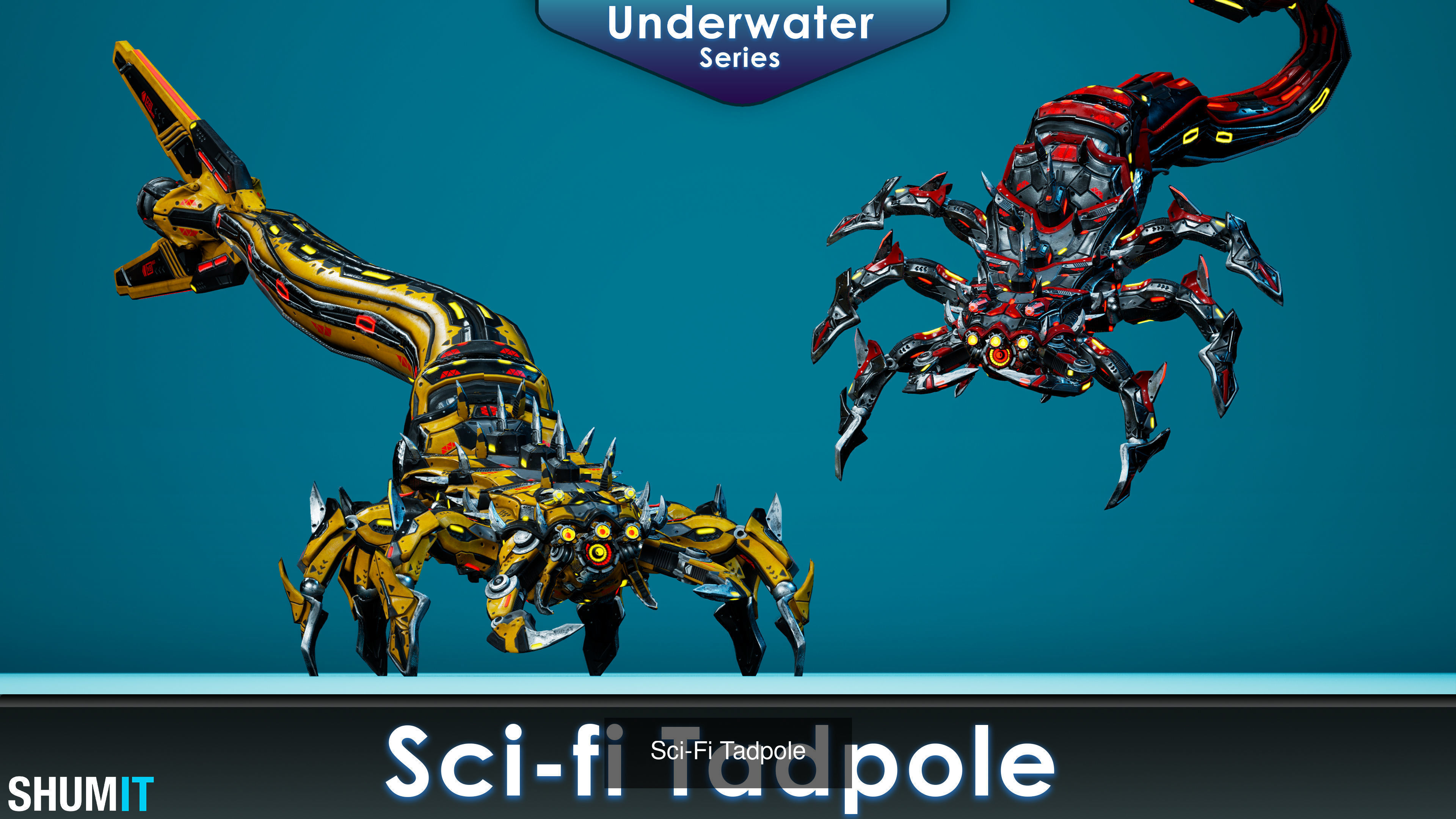 Sci-Fi Underwater monsters pack 3D Model Collection_12