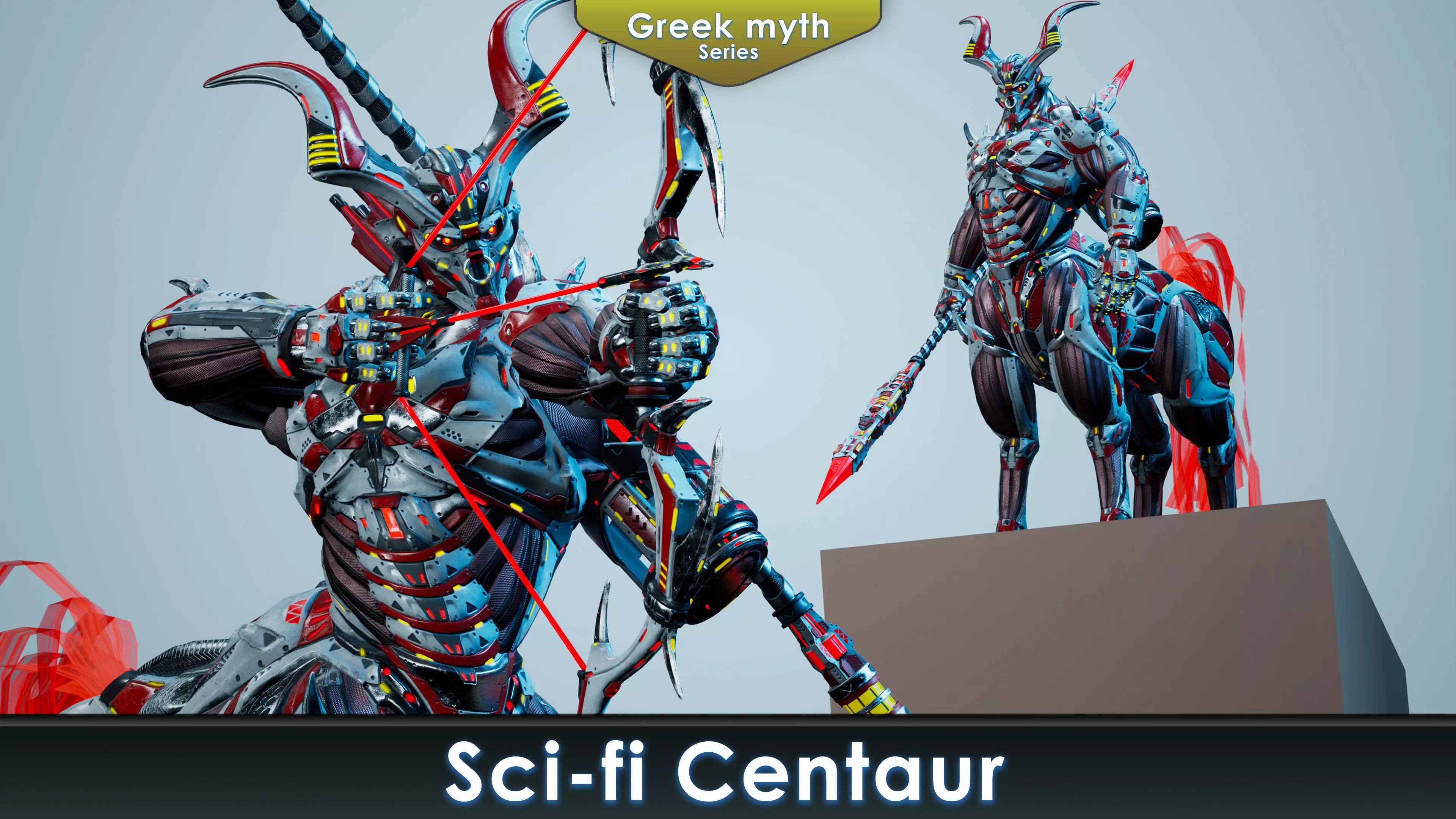 Sci-Fi Centaur Low-poly 3D model_0