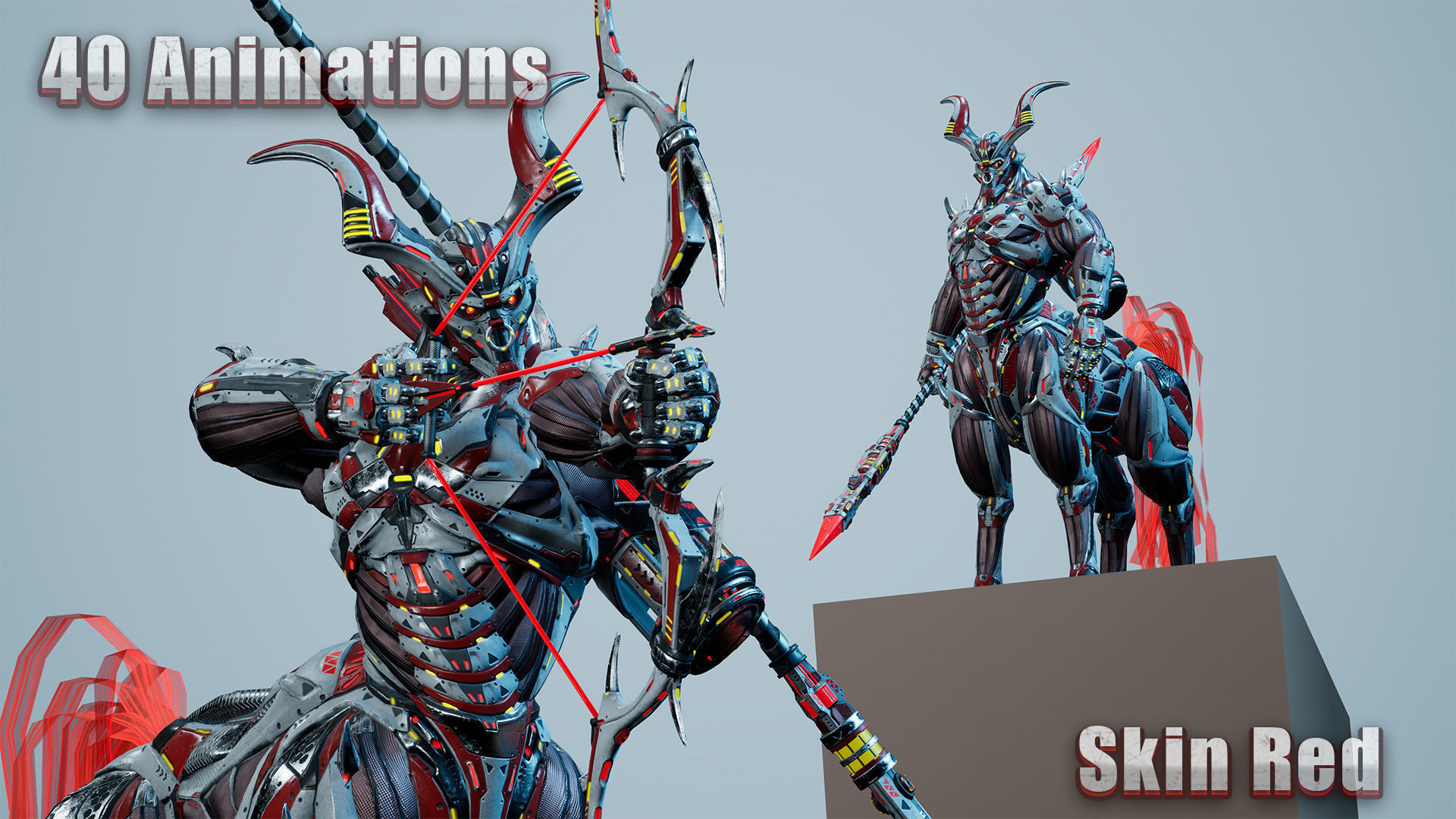 Sci-Fi Centaur Low-poly 3D model_5