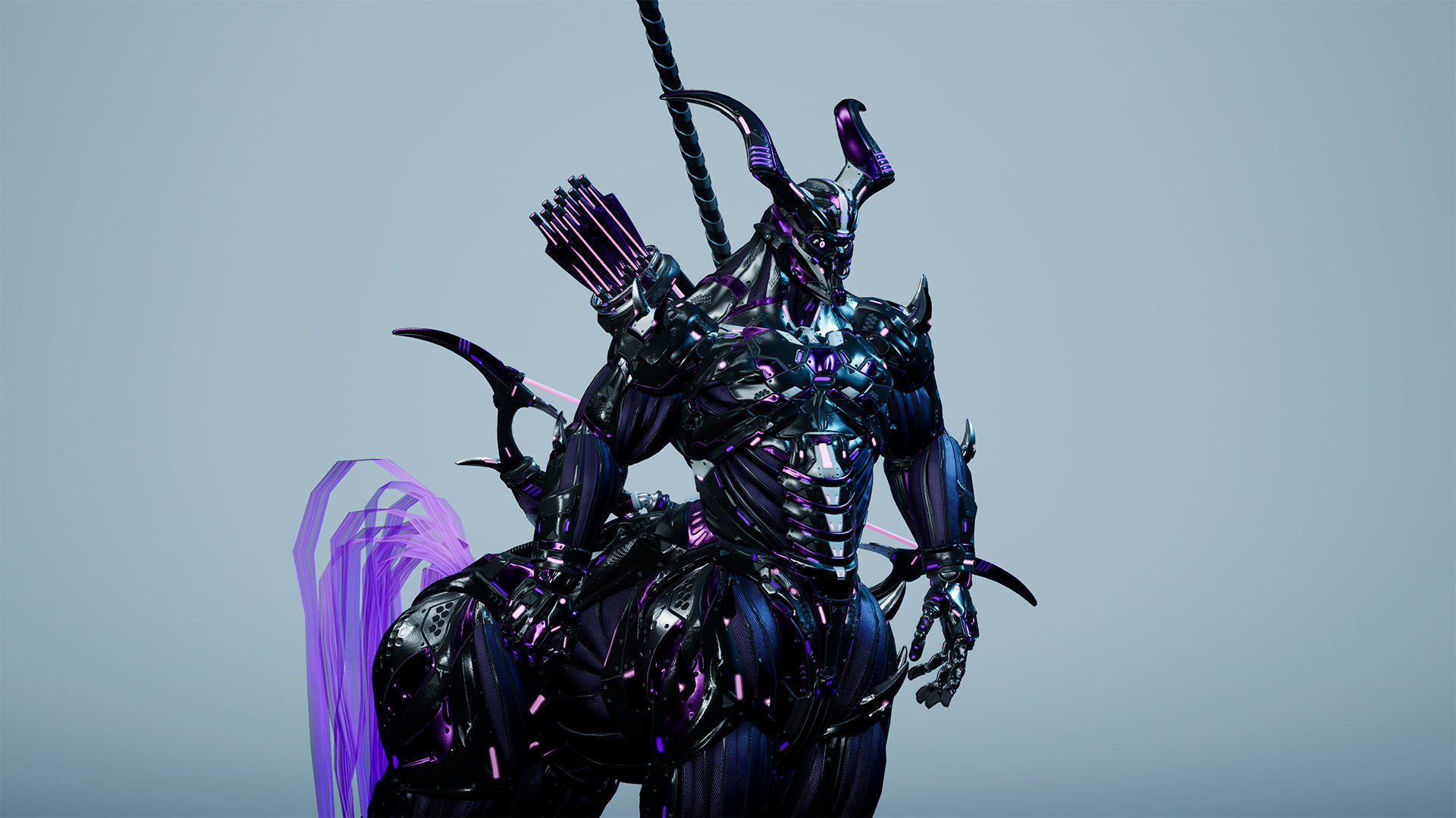 Sci-Fi Centaur Low-poly 3D model_10