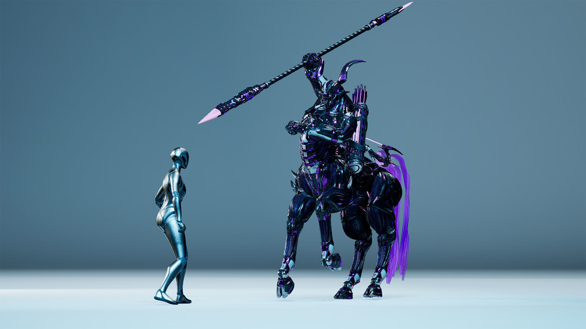 Sci-Fi Centaur Low-poly 3D model_9