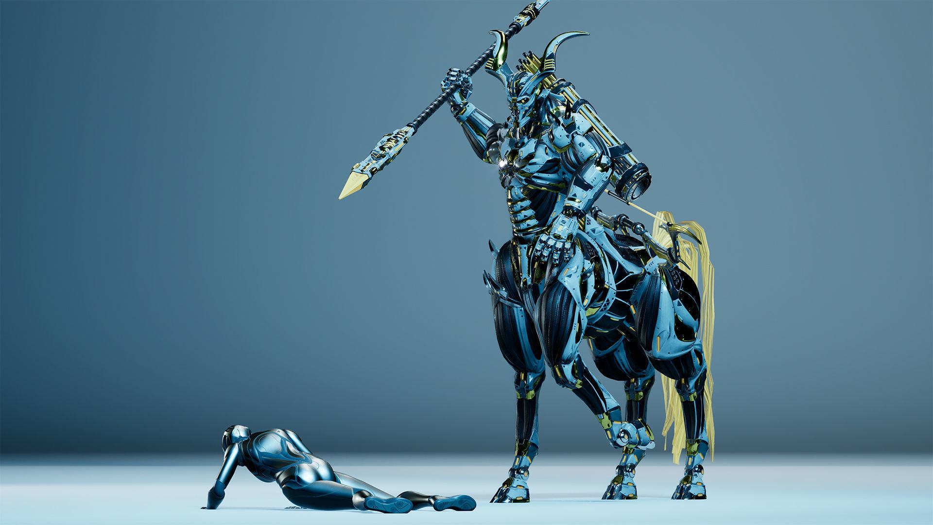 Sci-Fi Centaur Low-poly 3D model_21