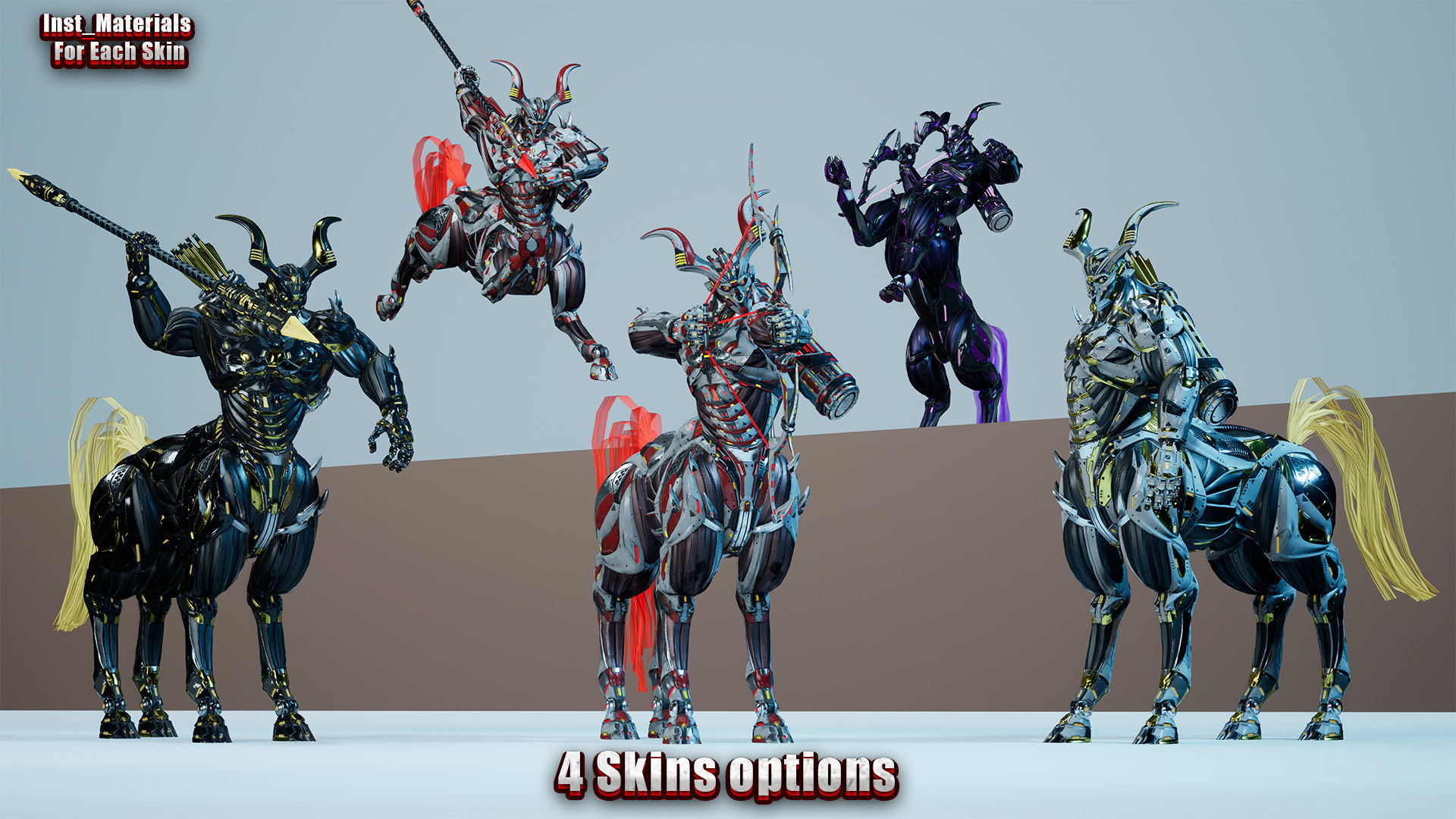 Sci-Fi Centaur Low-poly 3D model_2