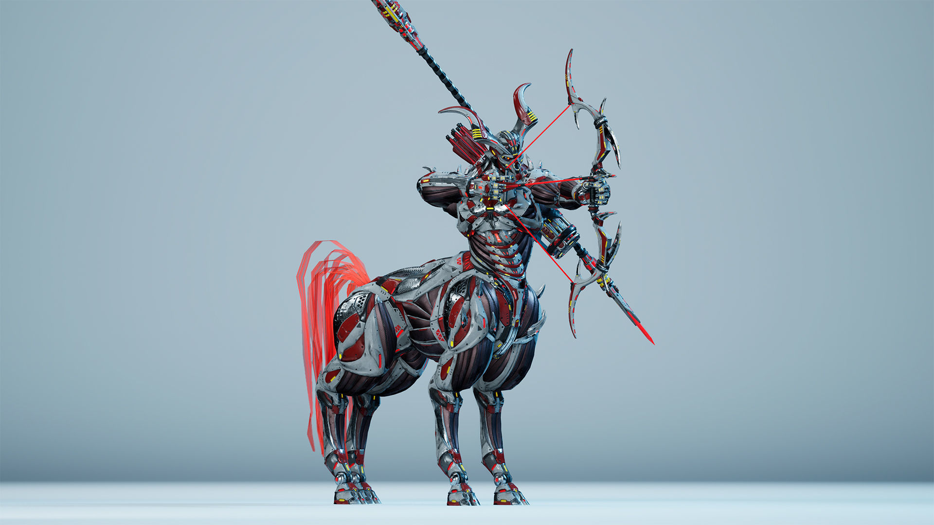 Sci-Fi Centaur Low-poly 3D model_8