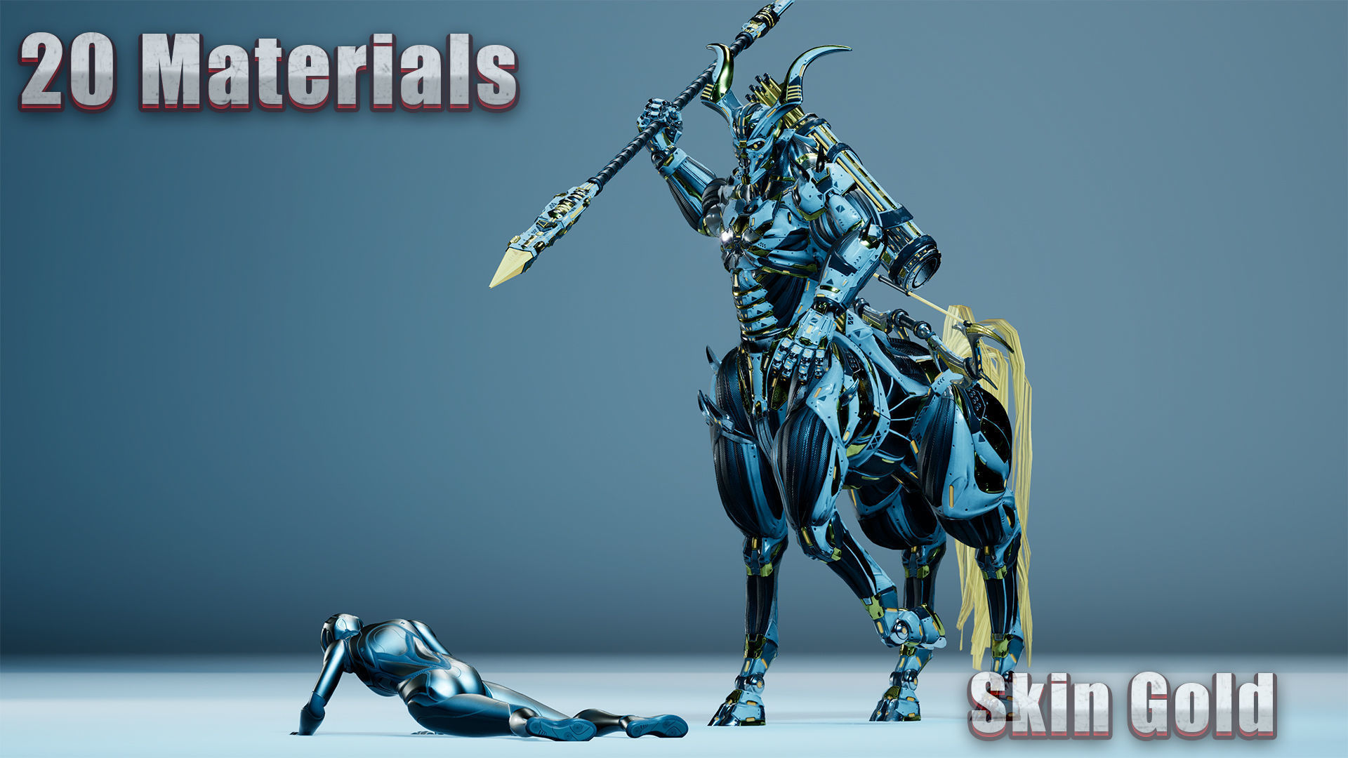 Sci-Fi Centaur Low-poly 3D model_3