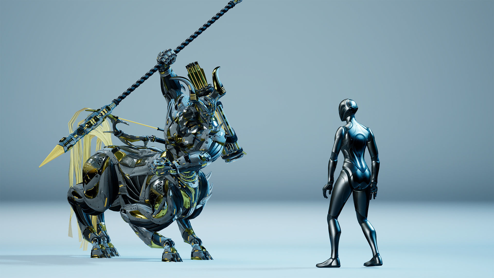 Sci-Fi Centaur Low-poly 3D model_20