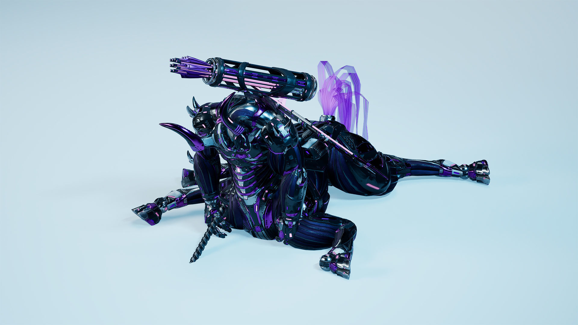 Sci-Fi Centaur Low-poly 3D model_11