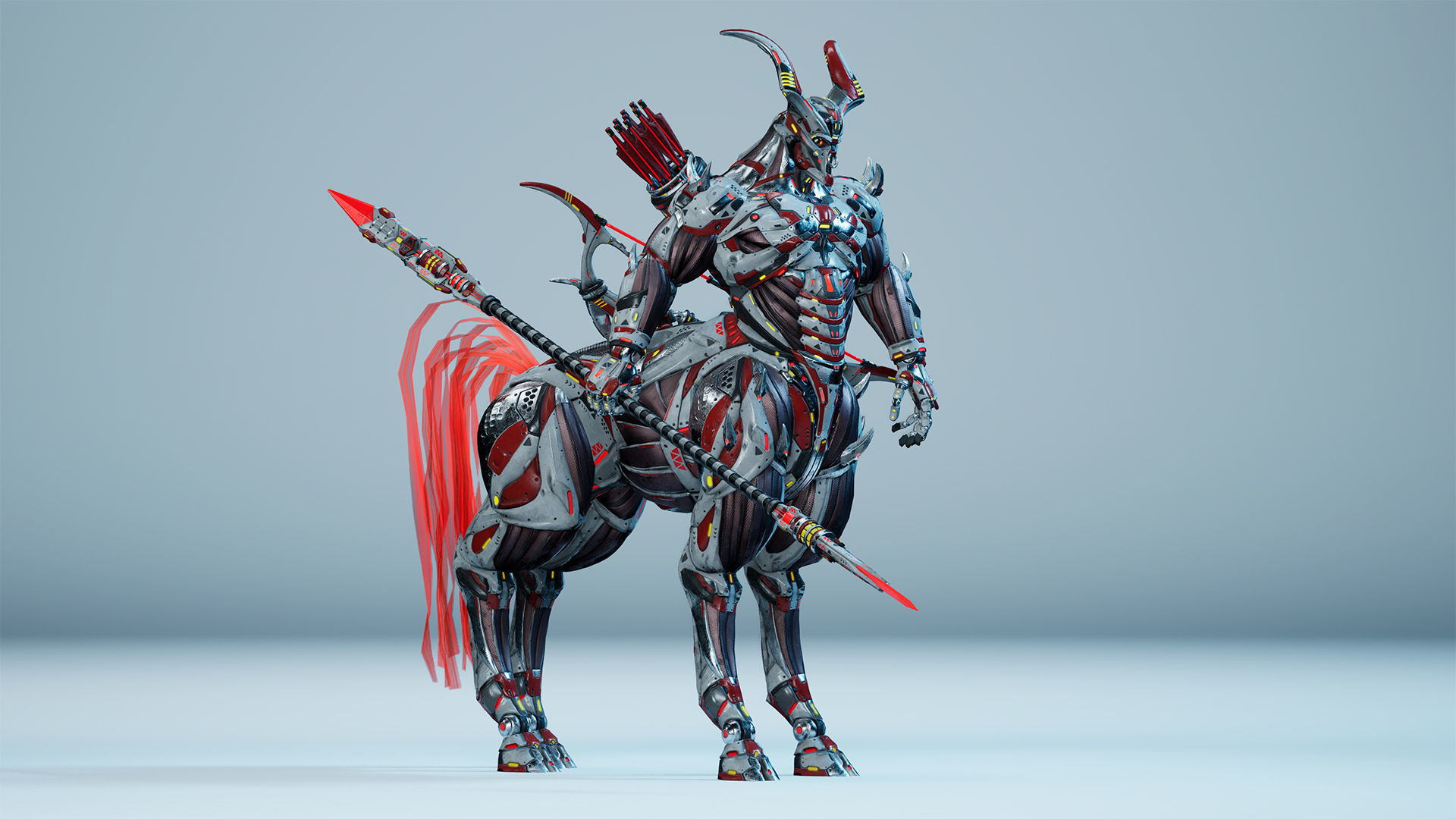 Sci-Fi Centaur Low-poly 3D model_15