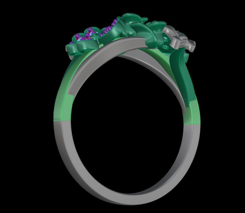 Diamond Rose Ring RG07 3D print model_4