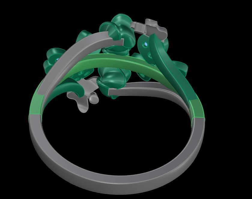 Diamond Rose Ring RG07 3D print model_5