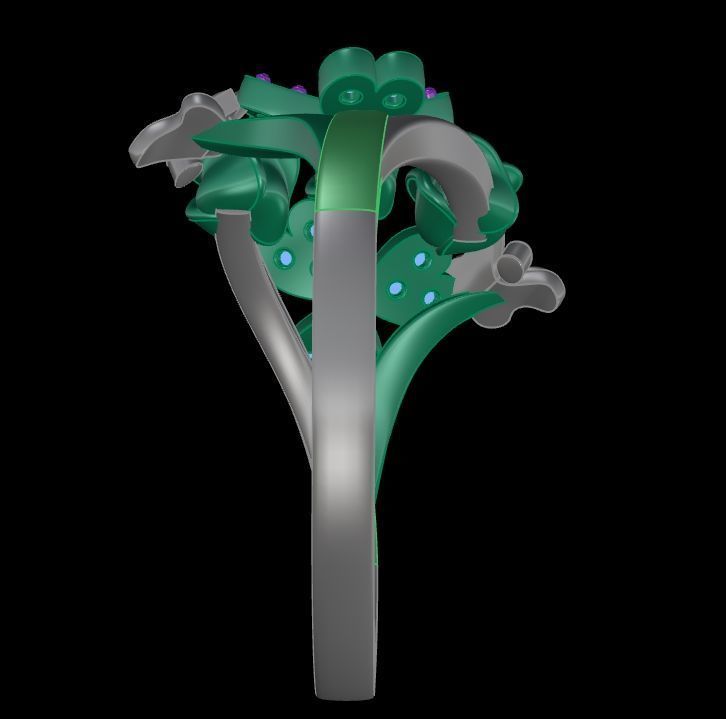 Diamond Rose Ring RG07 3D print model_6