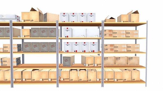 Warehouse Pallet Rack Low-poly 3D model