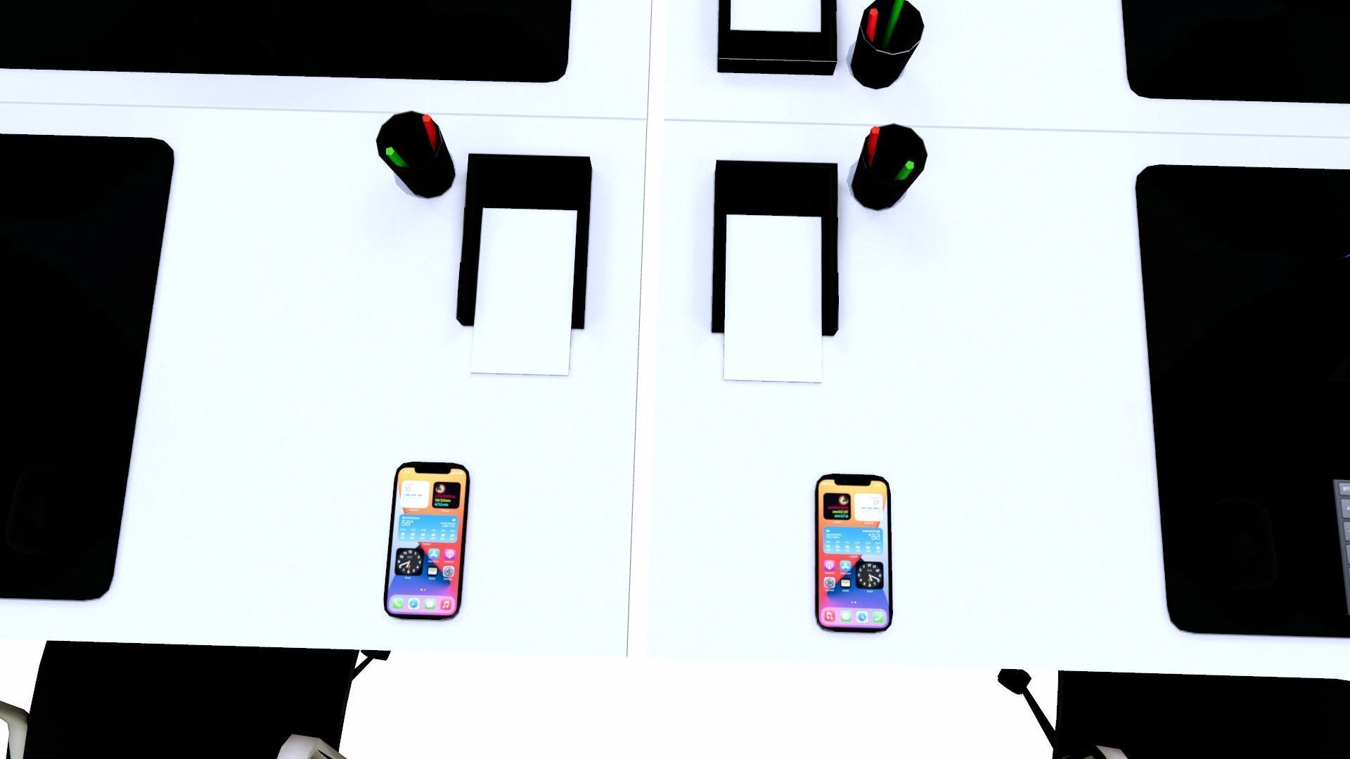 Office workstation Table Low-poly 3D model_3