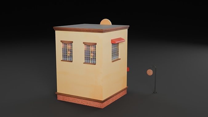 Low Poly Pizzeria Restaurant  Low-poly 3D model 7