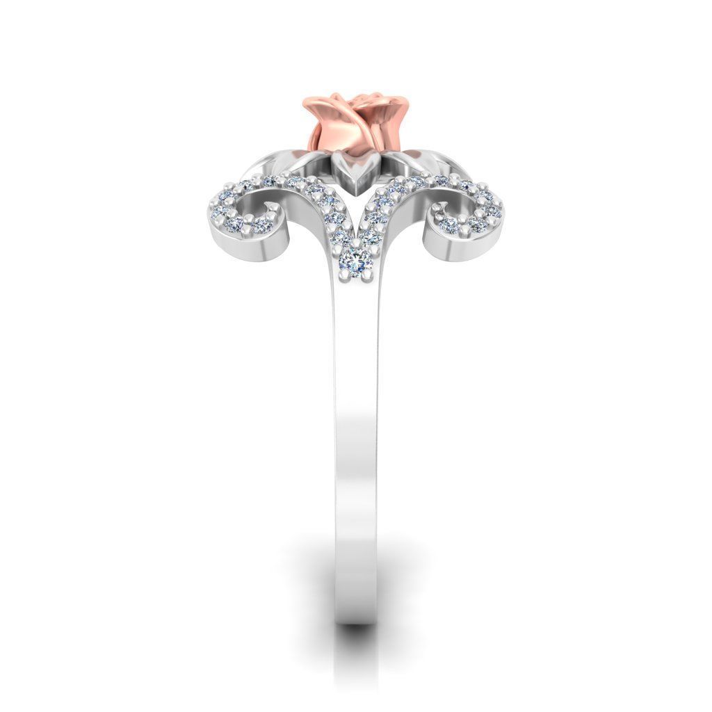 Diamond Rose Ring RG08 3D print model_3