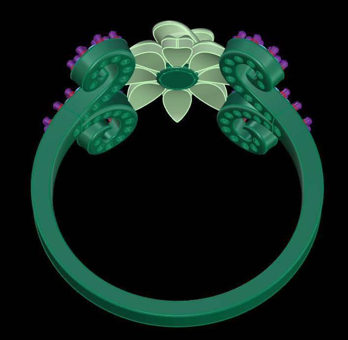 Diamond Rose Ring RG08 3D print model_6