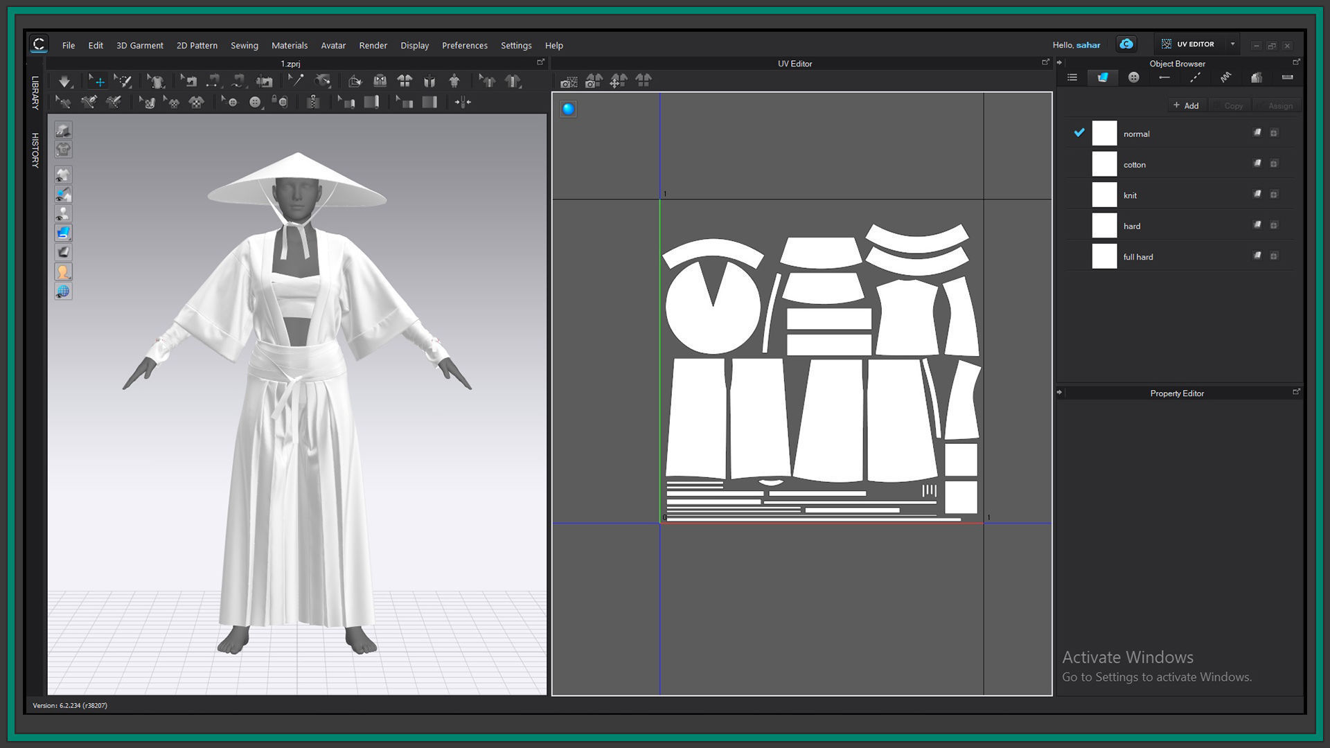 female samurai outfit with texture 3D model_5