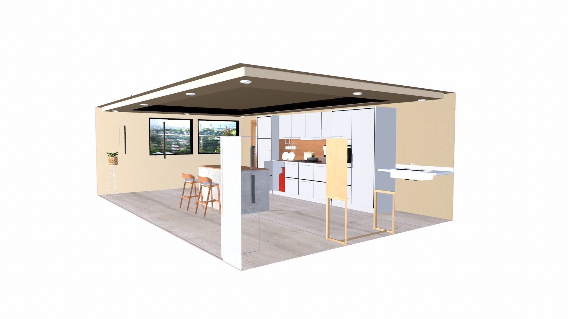 Kitchen Low-poly 3D model_9