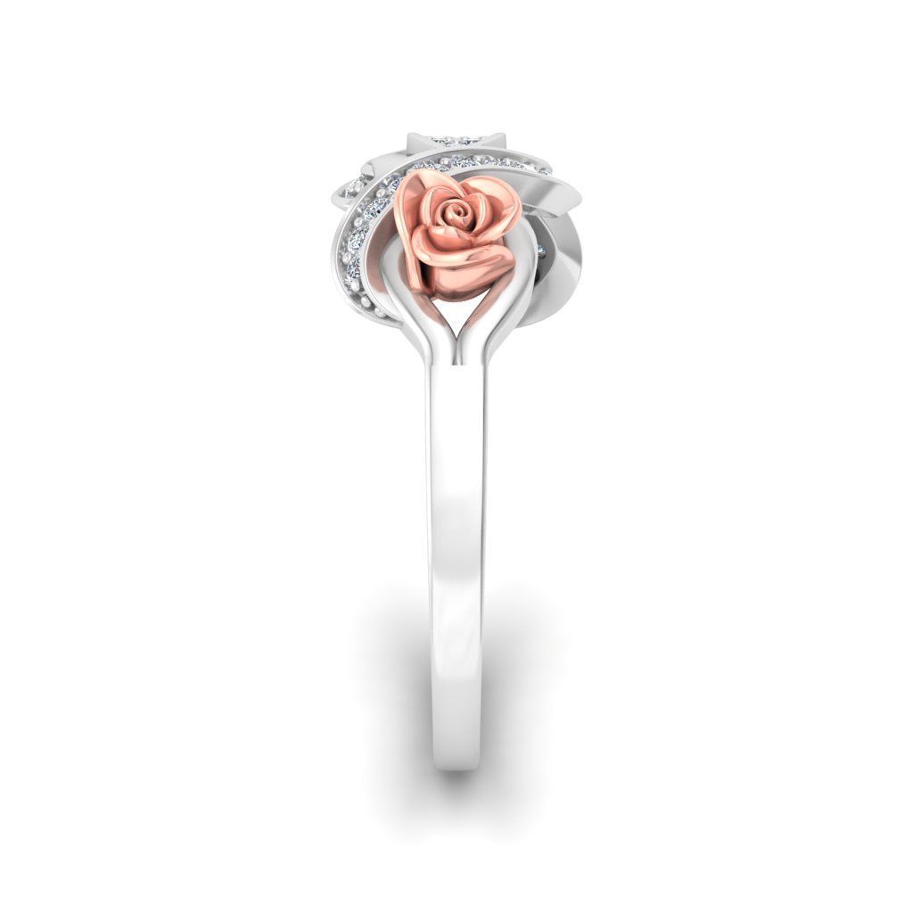 Diamond Rose Ring RG09 3D print model_3