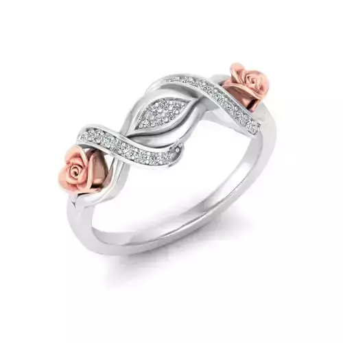 Diamond Rose Ring RG09 3D print model