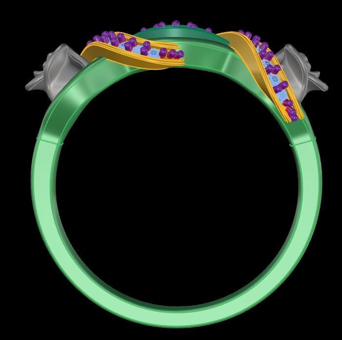Diamond Rose Ring RG09 3D print model_5