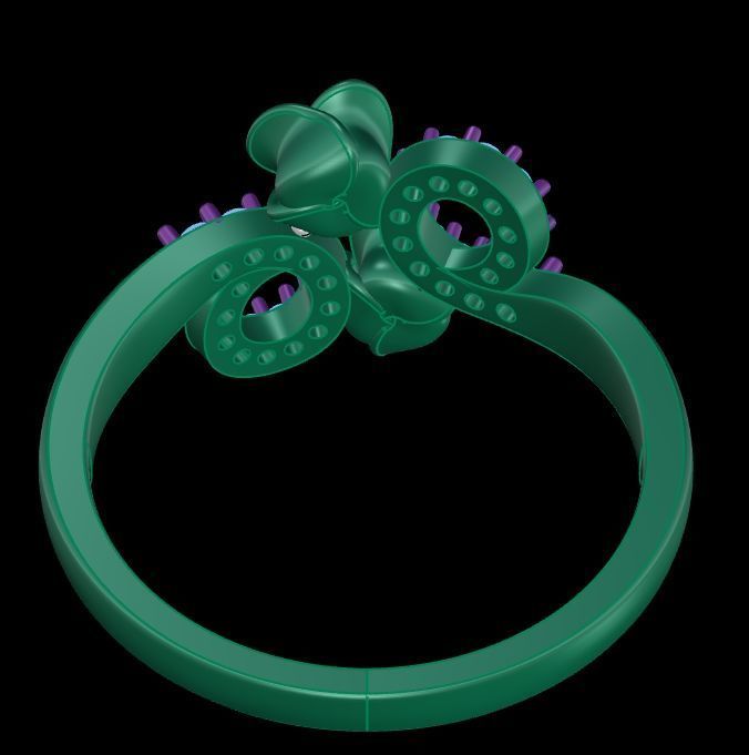 Diamond Rose Ring RG10 3D print model_6
