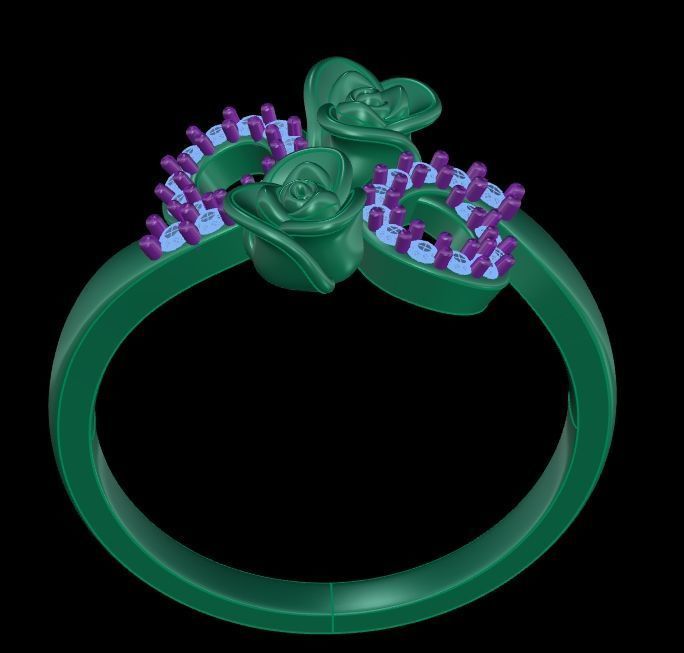 Diamond Rose Ring RG10 3D print model_9