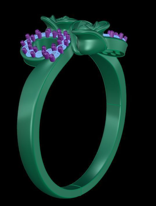 Diamond Rose Ring RG10 3D print model_5