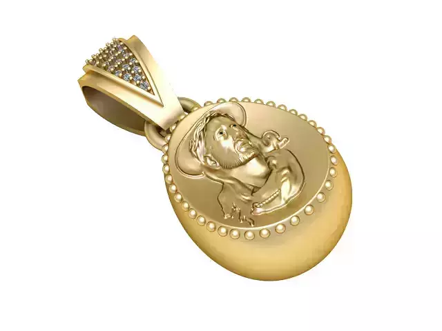 HUMAN GOLD PENDANT 3D PRINTABLE MODEL 