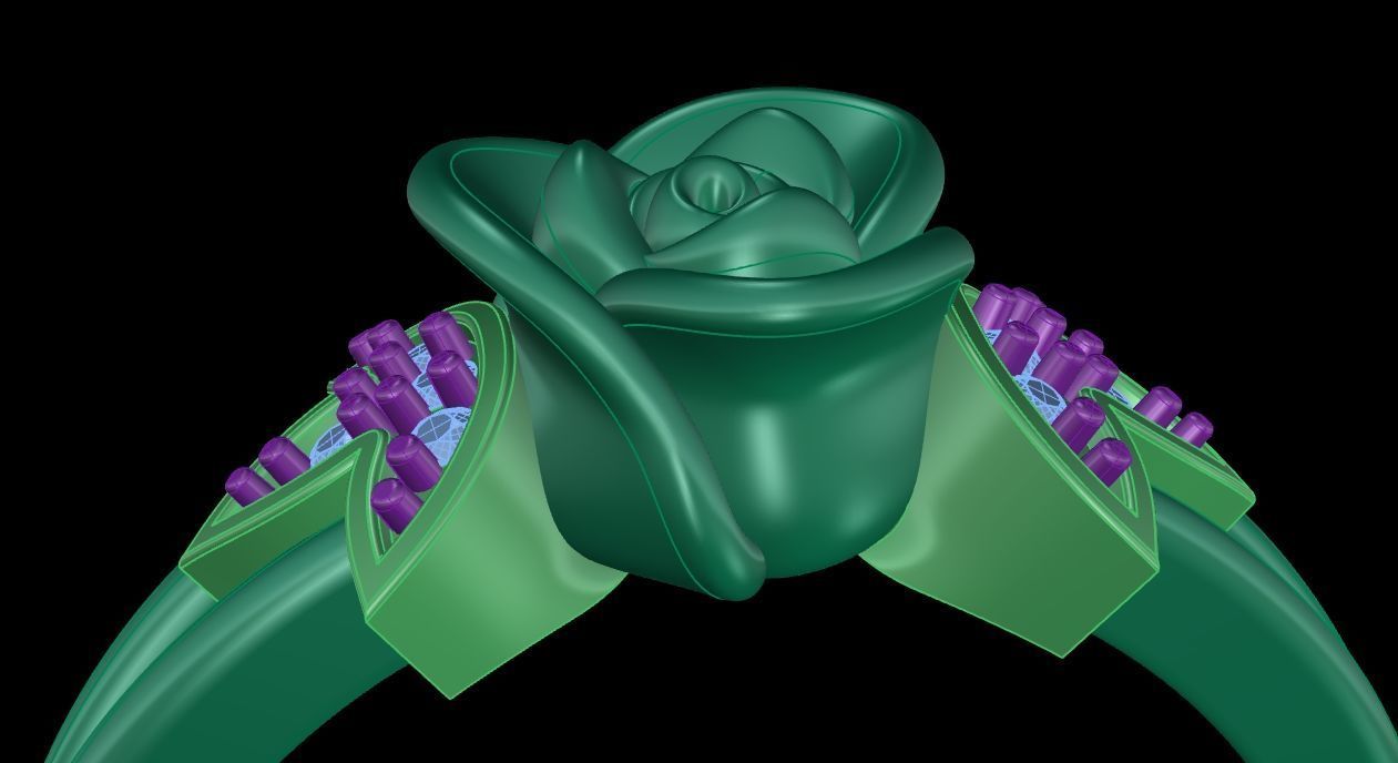 Diamond Rose Ring RG11 3D print model_7