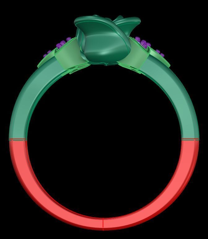 Diamond Rose Ring RG11 3D print model_5