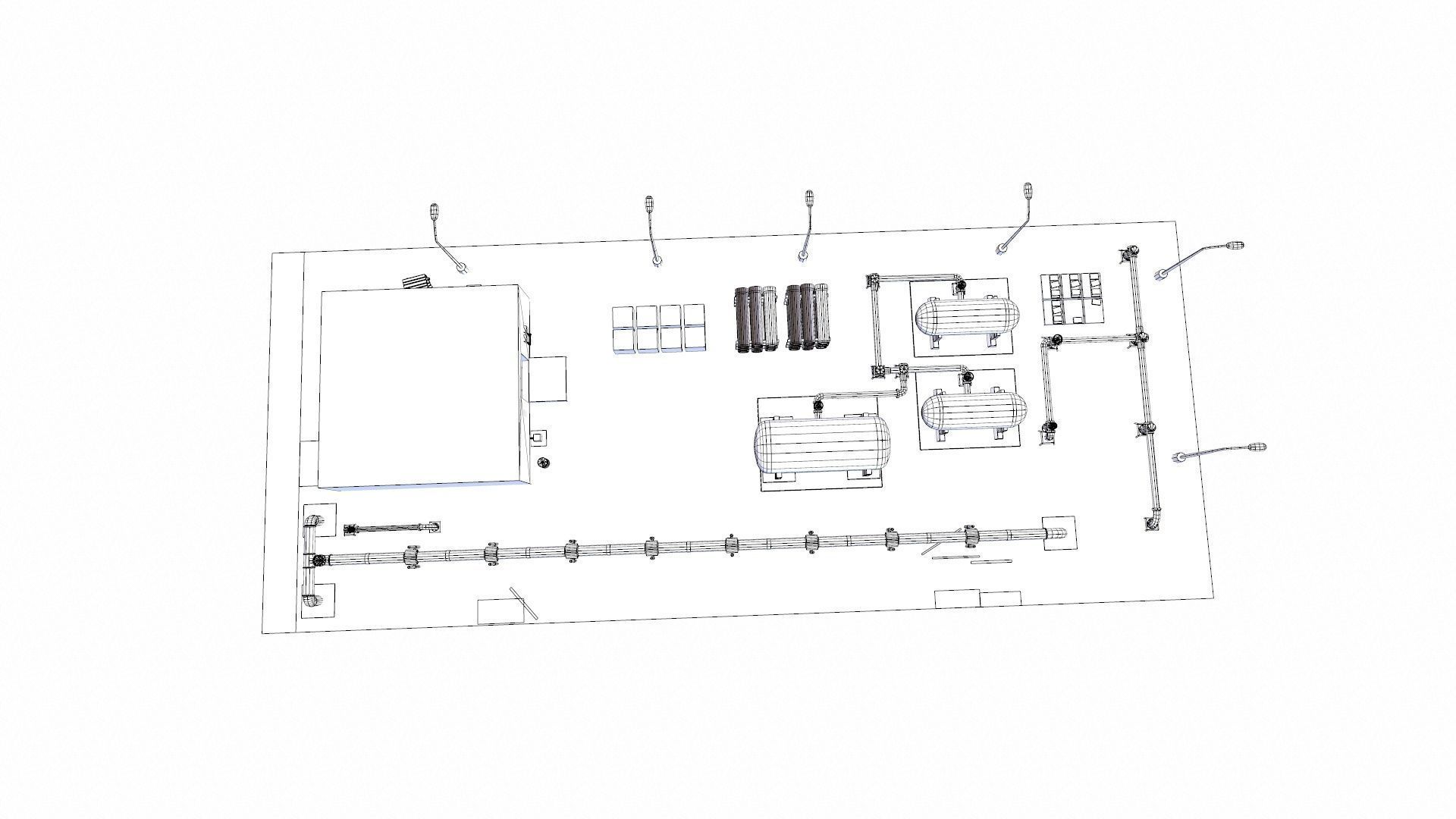 Detailed Refinery Collection Low-poly 3D model_10