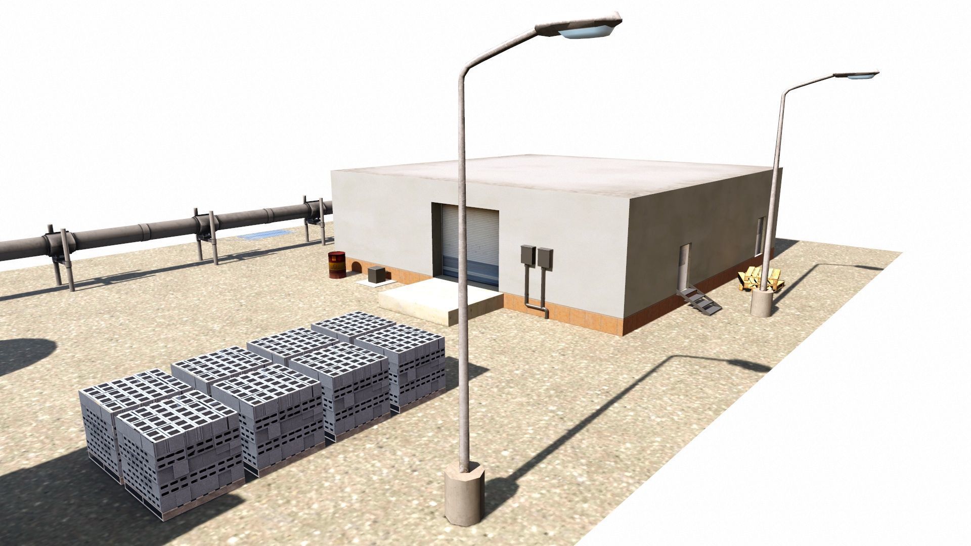 Detailed Refinery Collection Low-poly 3D model_6