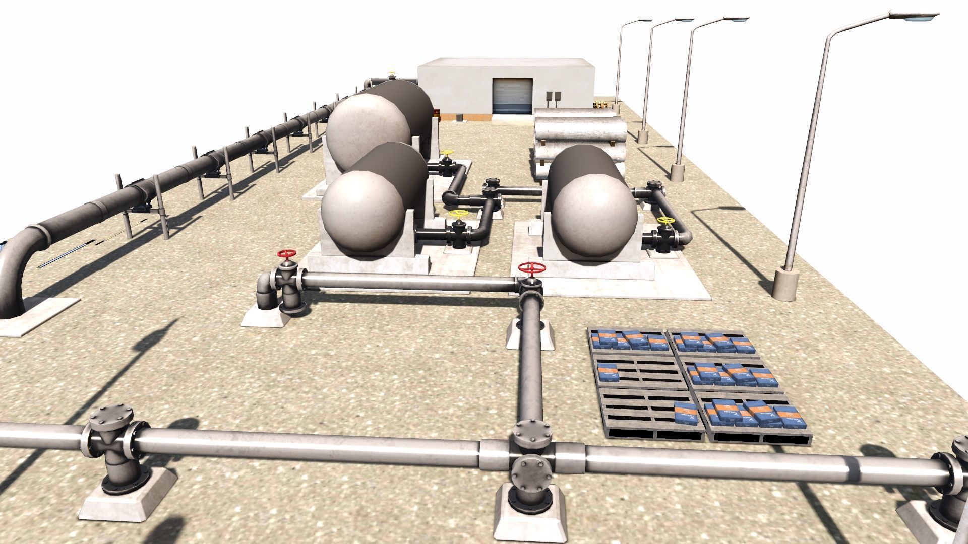 Detailed Refinery Collection Low-poly 3D model_2