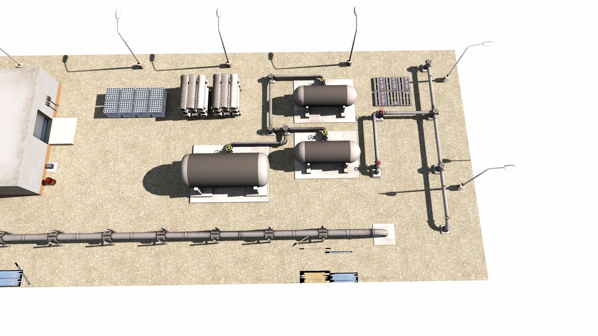 Detailed Refinery Collection Low-poly 3D model_3