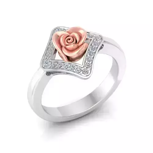 Diamond Rose Ring RG12 3D print model
